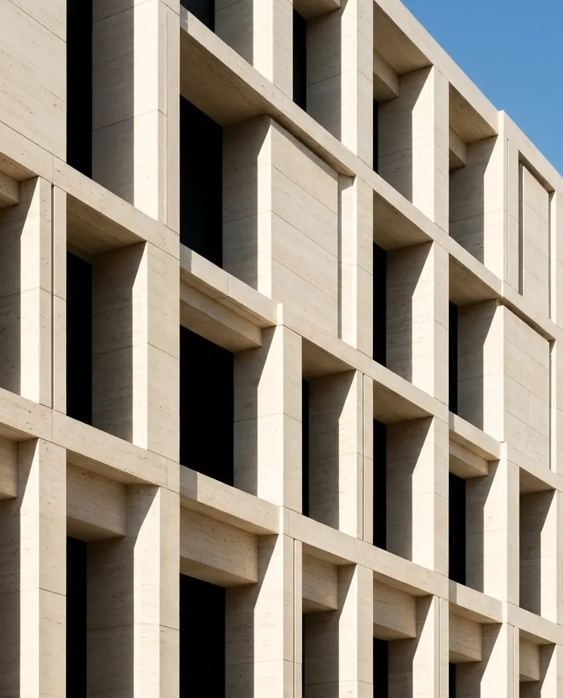 Façade architecturale contemporaine, investissement immobilier